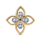 9K Yellow Gold SGL Certified Diamond Floral Pendant