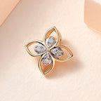 9K Yellow Gold SGL Certified Diamond Floral Pendant