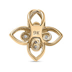 9K Yellow Gold SGL Certified Diamond Floral Pendant