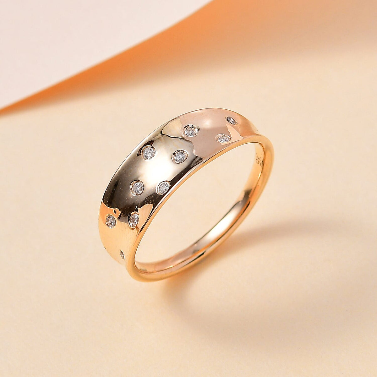 9K Yellow Gold Diamond Ring 0.11 Ct. 7645397 1