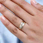 9K Yellow Gold Diamond Ring 0.11 Ct.