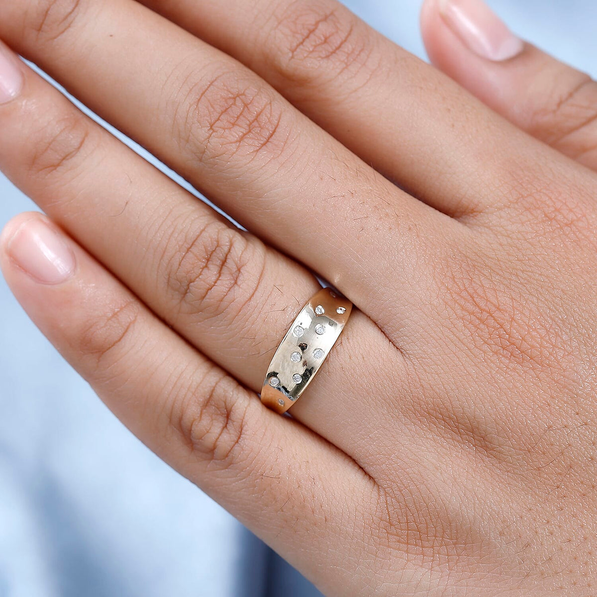 9K Yellow Gold Diamond Ring 0.11 Ct. 7645397 2