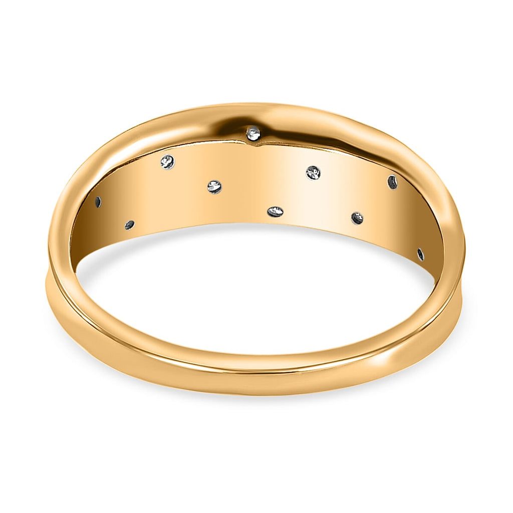 9K Yellow Gold Diamond Ring 0.11 Ct.
