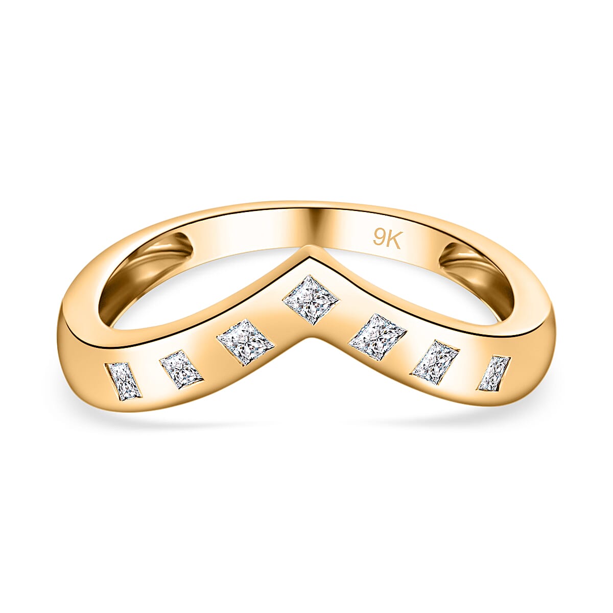 9K Yellow Gold SGL Certified Diamond Wishbone Ring 0.25 Ct. 7645373 0