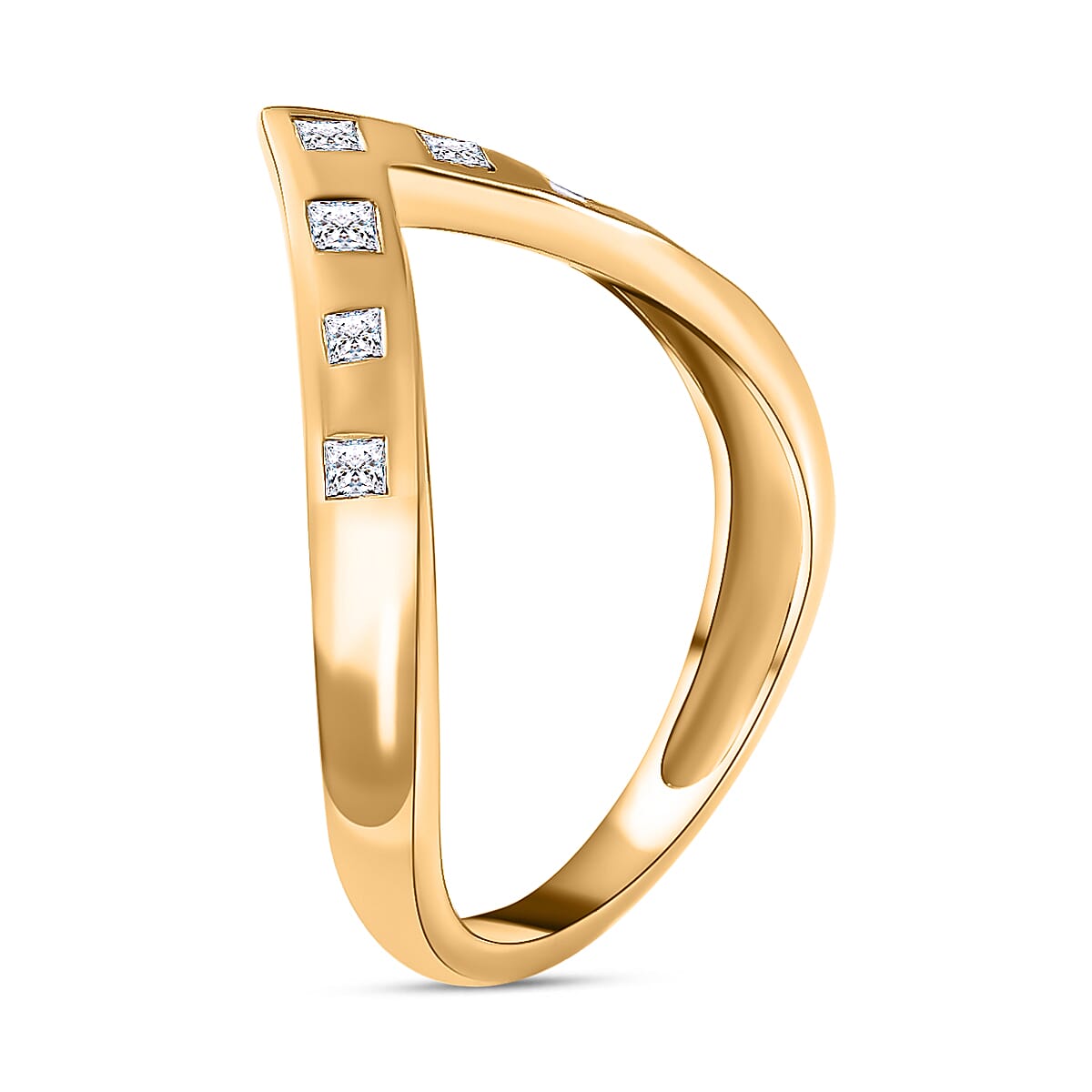 9K Yellow Gold SGL Certified Diamond Wishbone Ring 0.25 Ct. 7645373 3