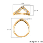 9K Yellow Gold SGL Certified Diamond Wishbone Ring 0.25 Ct.