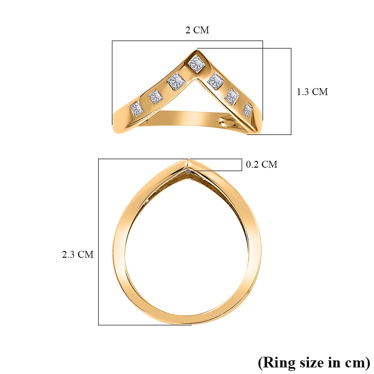 9K Yellow Gold SGL Certified Diamond Wishbone Ring 0.25 Ct. 7645373 5