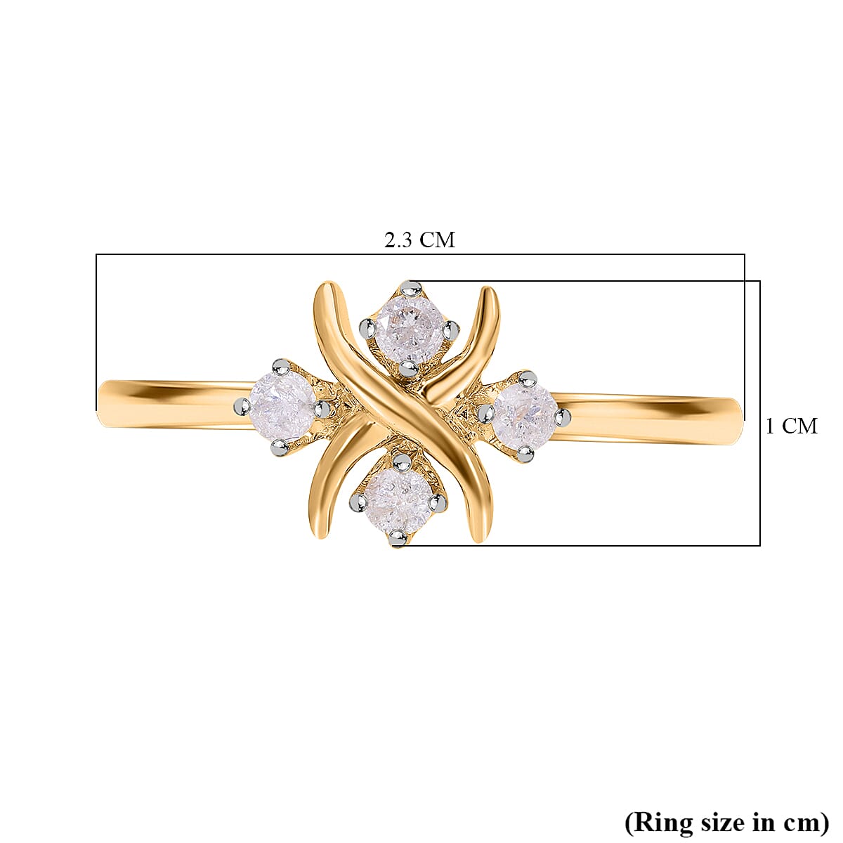 Biggest Designer Inspired Close Out  - 9K Yellow Gold Diamond Cross Ring 7715065 5