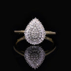 One Time Deal - 9K Yellow Gold Natural Diamond (I3-GH) Teardop Ring 0.50 Ct