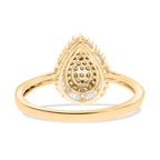One Time Deal - 9K Yellow Gold Natural Diamond (I3-GH) Teardop Ring 0.50 Ct