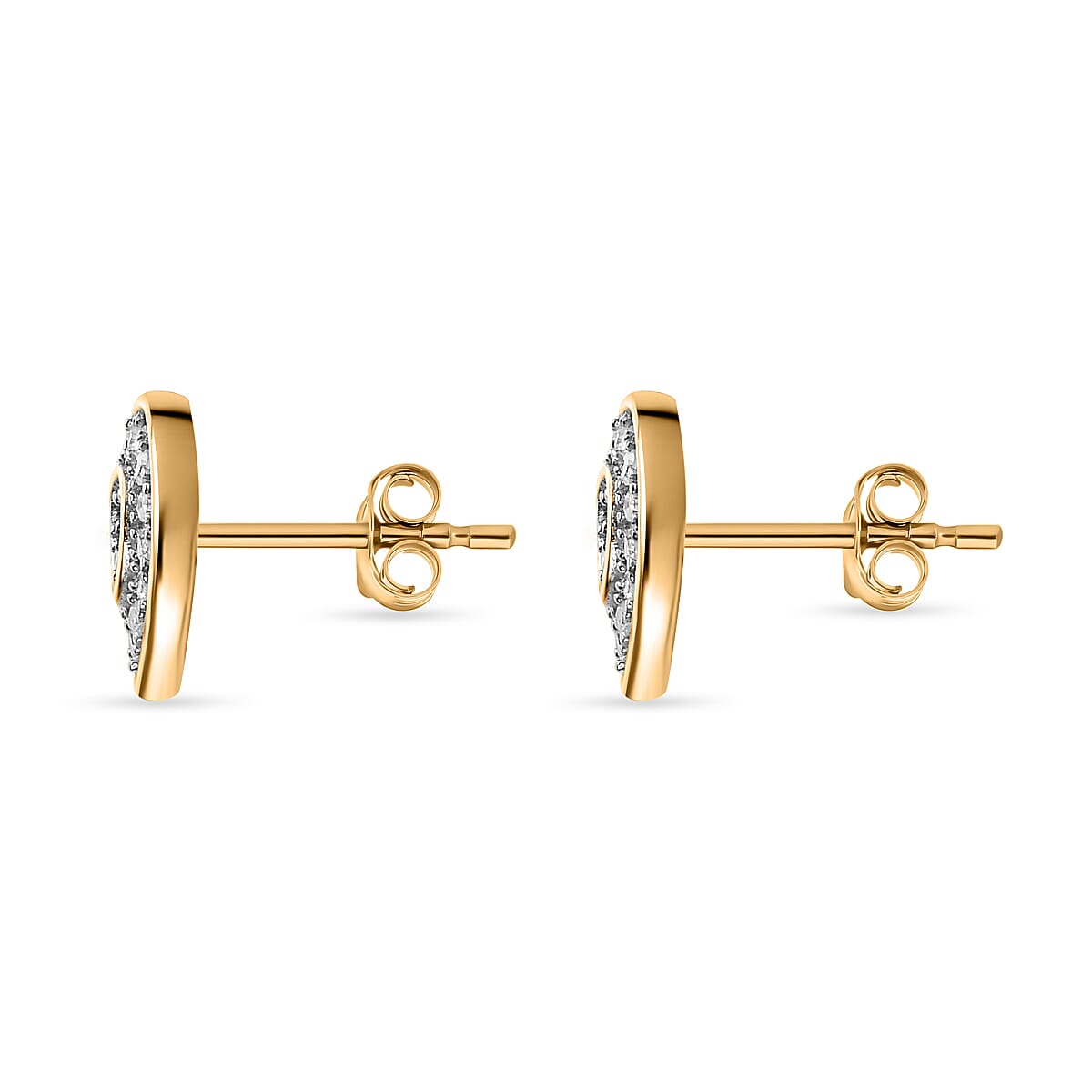 9K Yellow Gold Natural White Diamond Earrings 0.20 Ct - Pear 7749854 5