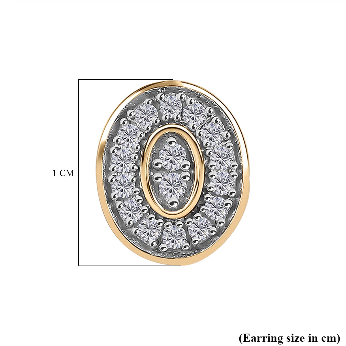 9K Yellow Gold Natural White Diamond Earrings 0.20 Ct - Oval 7749874 7