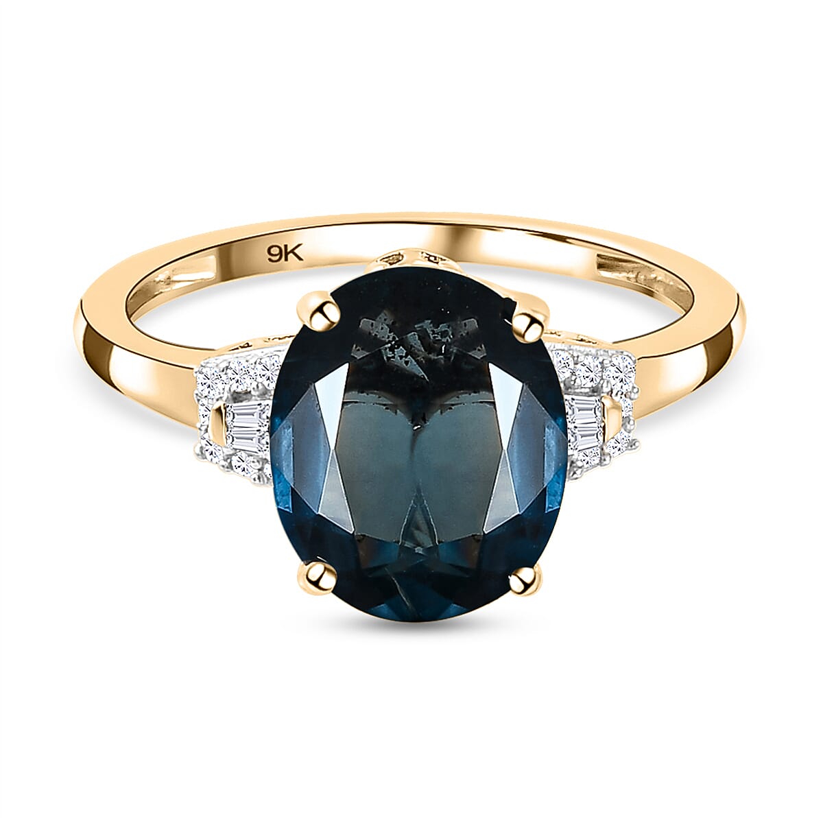 9K Yellow Gold Indigo Kyanite and Diamond Ring 4.39 Ct. 8858455 0