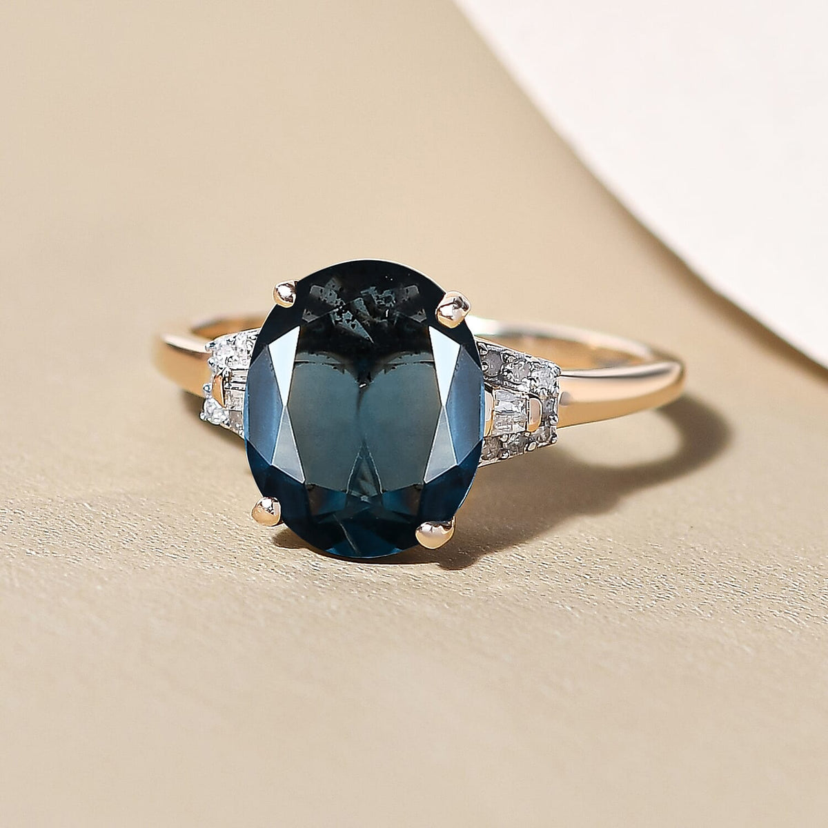 9K Yellow Gold Indigo Kyanite and Diamond Ring 4.39 Ct. 8858455 2