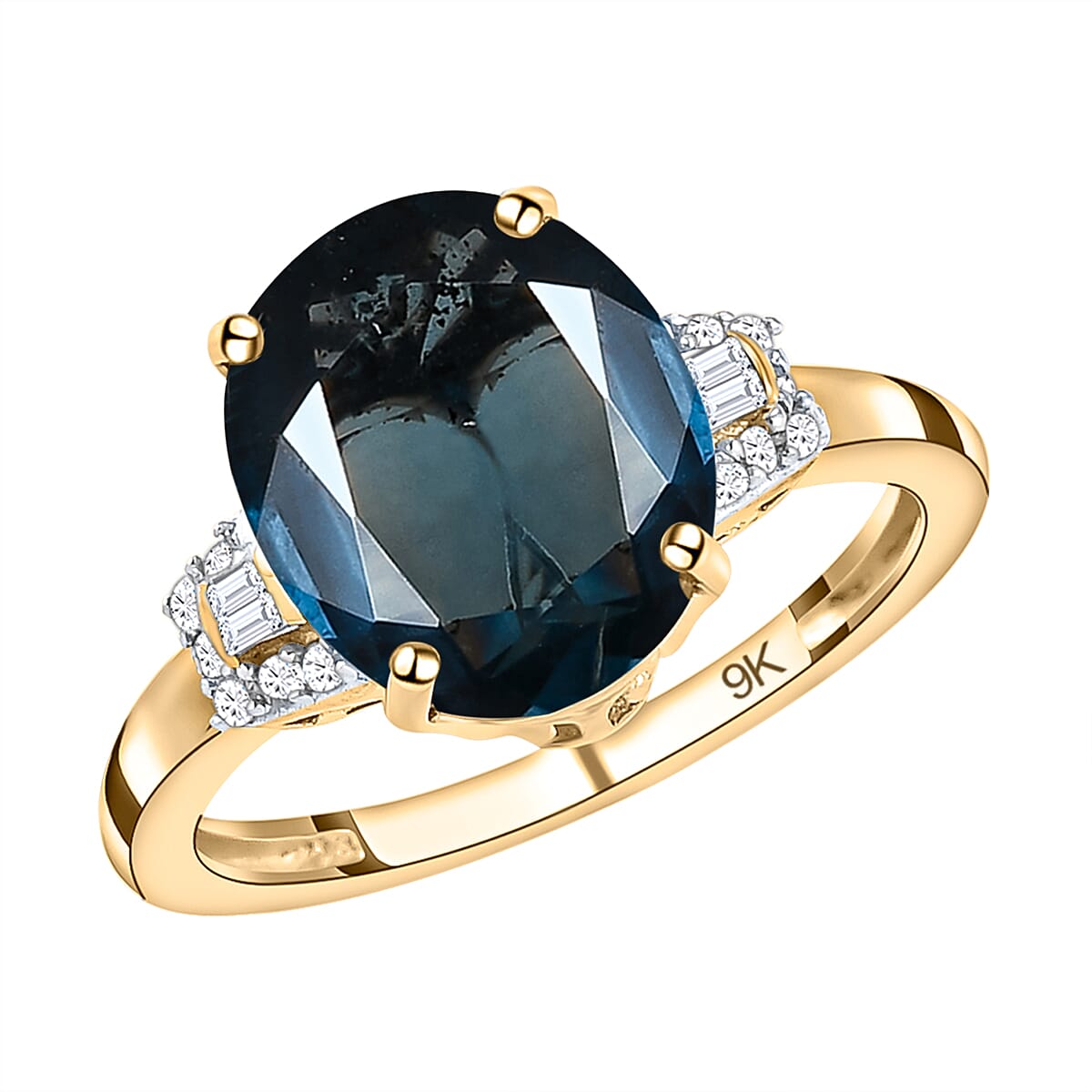9K Yellow Gold Indigo Kyanite and Diamond Ring 4.39 Ct. 8858455 4