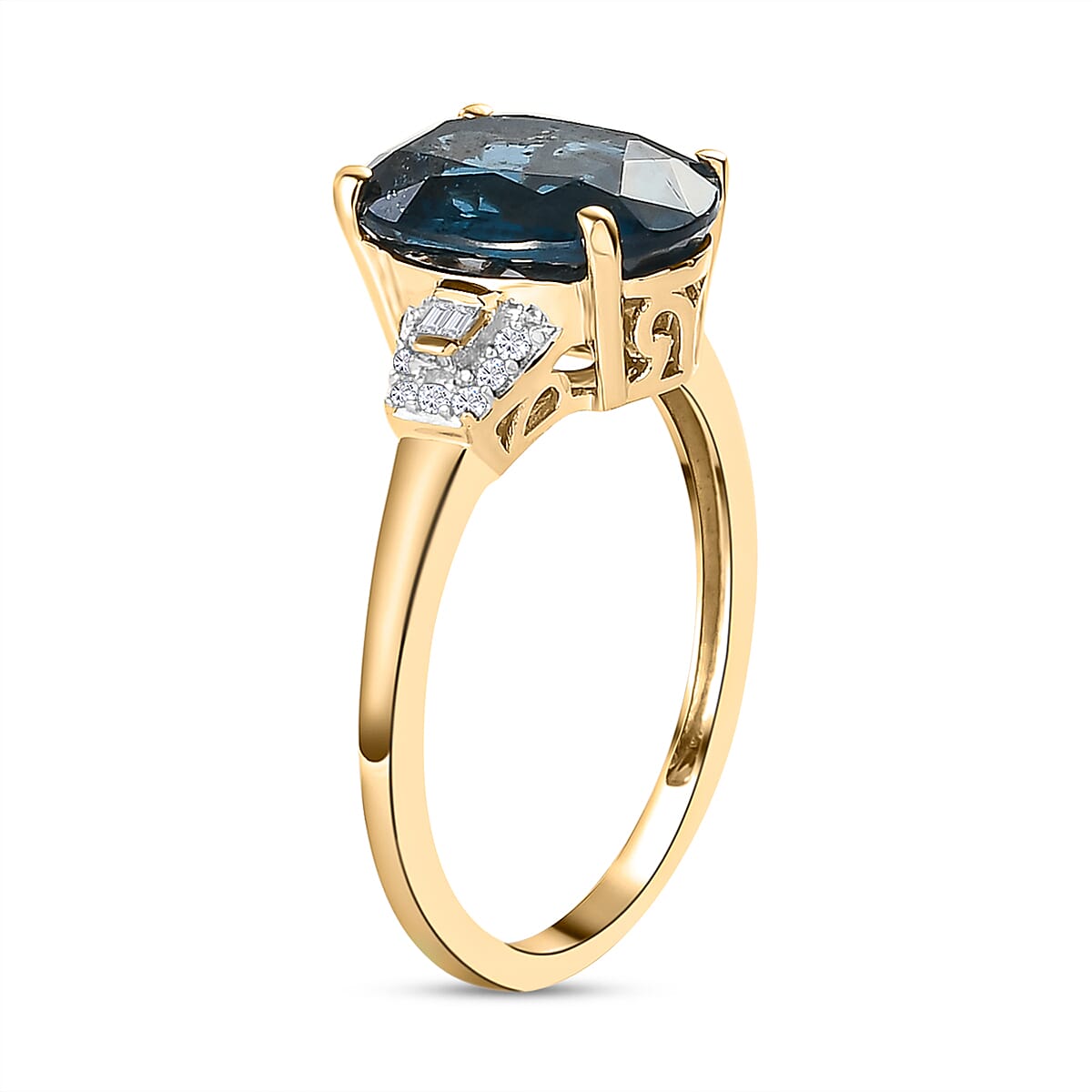 9K Yellow Gold Indigo Kyanite and Diamond Ring 4.39 Ct. 8858455 5