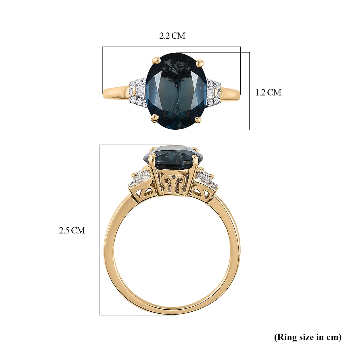 9K Yellow Gold Indigo Kyanite and Diamond Ring 4.39 Ct. 8858455 7