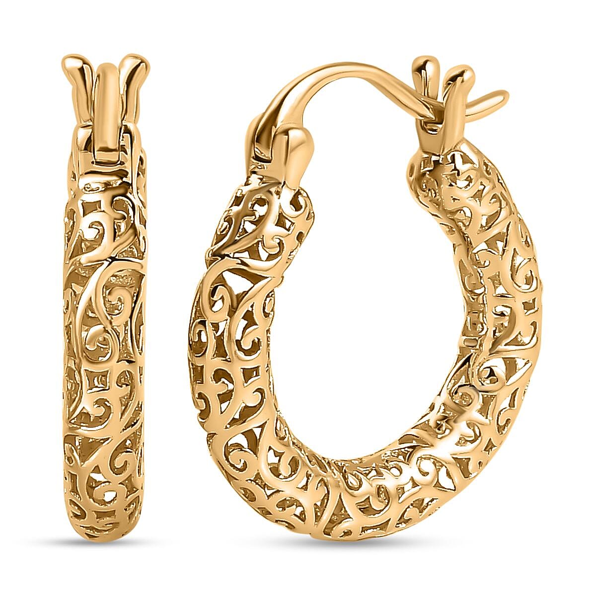 LUCY Q Collection - 9K Yellow Gold Air Hoop Earrings 7745171 0