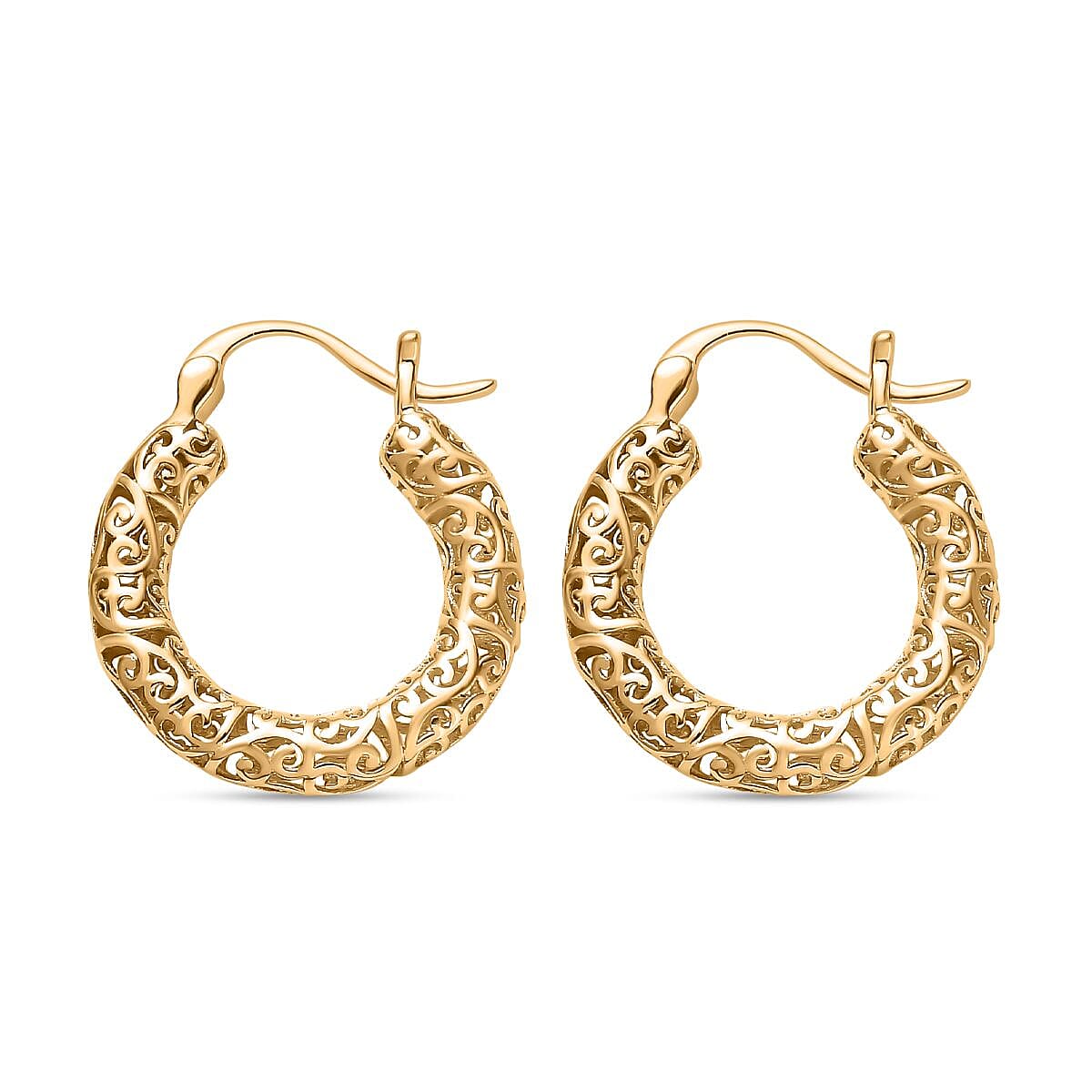 LUCY Q Collection - 9K Yellow Gold Air Hoop Earrings 7745171 3