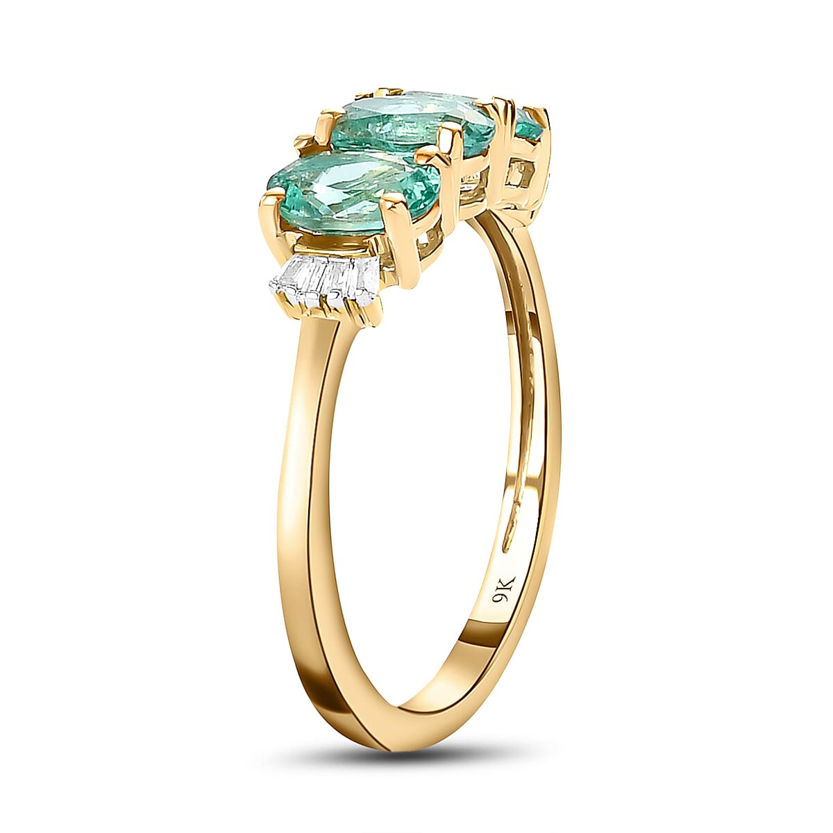 9K Yellow Gold Kagem Zambian Emerald and Diamond Ring 1.26 Ct. 7013290 4