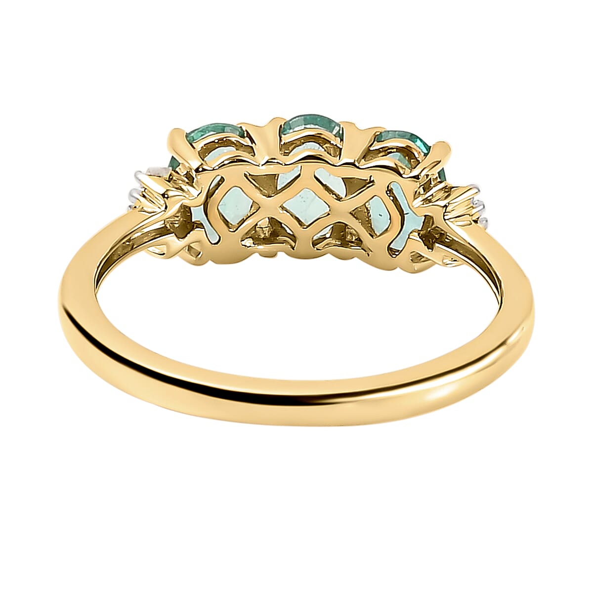 9K Yellow Gold Kagem Zambian Emerald and Diamond Ring 1.26 Ct. 7013290 5