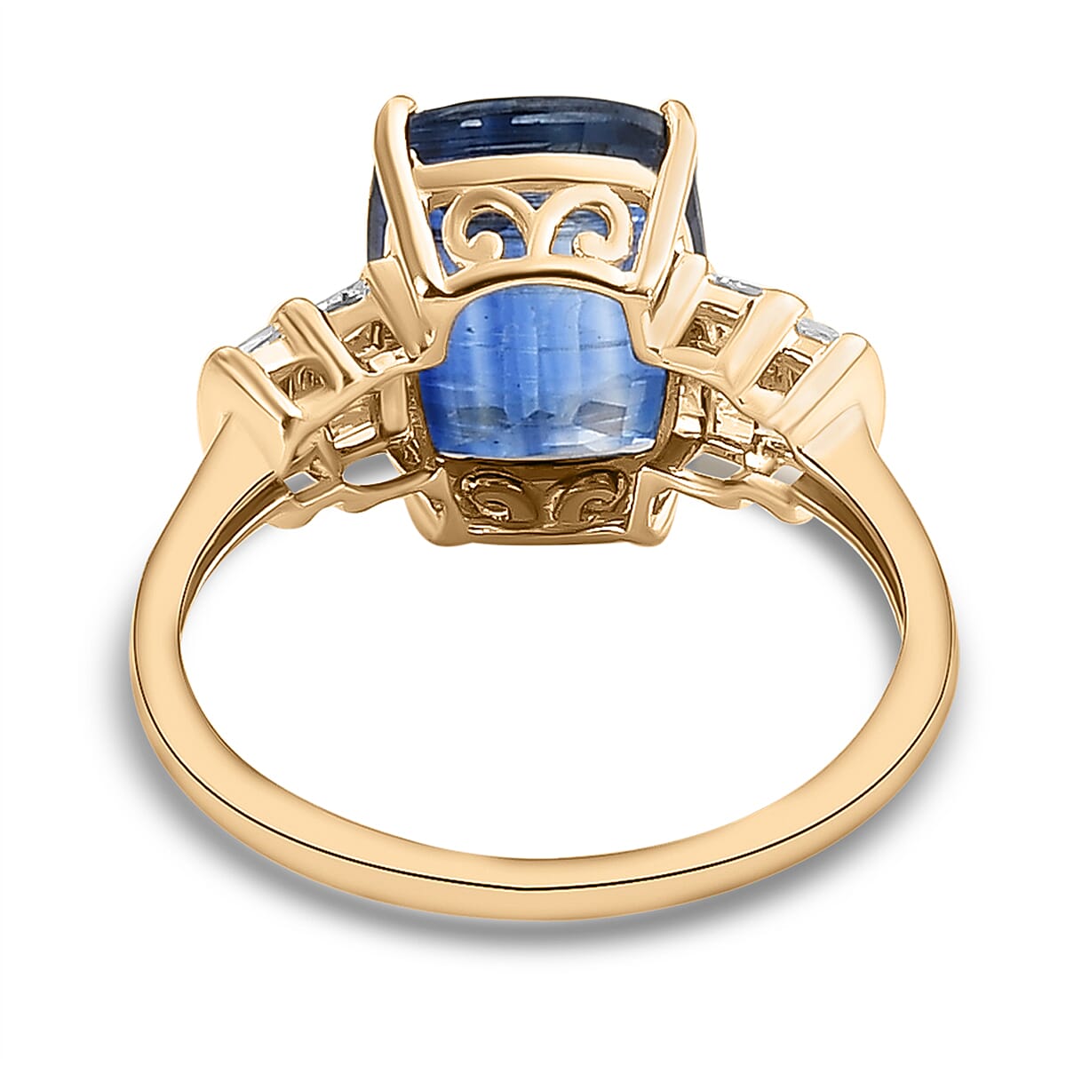 9K Yellow Gold Kashmir Kyanite and Diamond Ring 4.00 Ct. 8883857 5