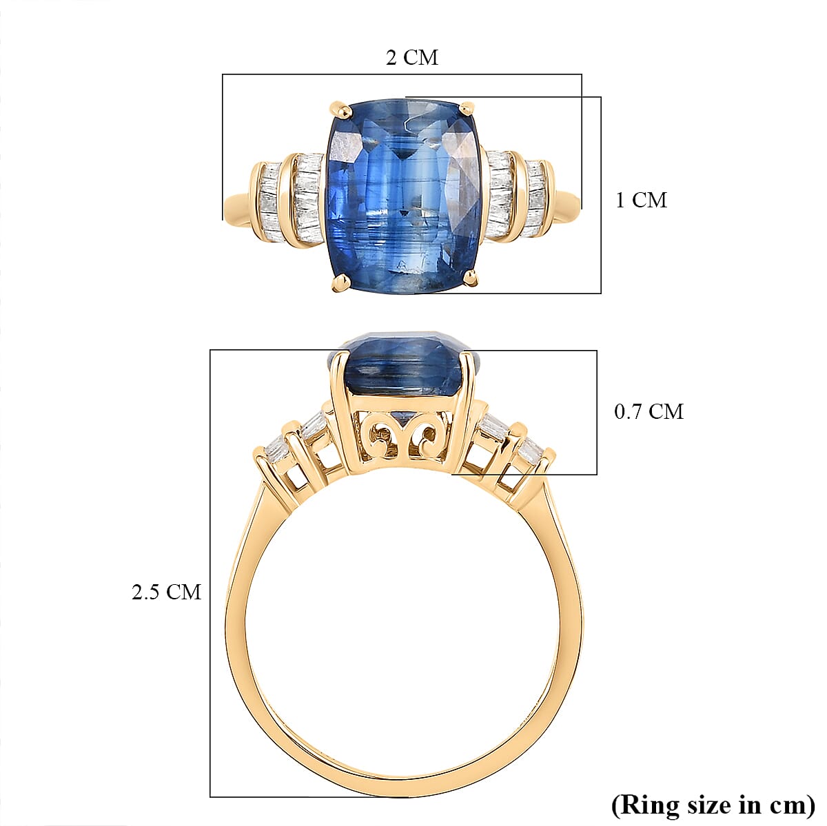 9K Yellow Gold Kashmir Kyanite and Diamond Ring 4.00 Ct. 8883857 6