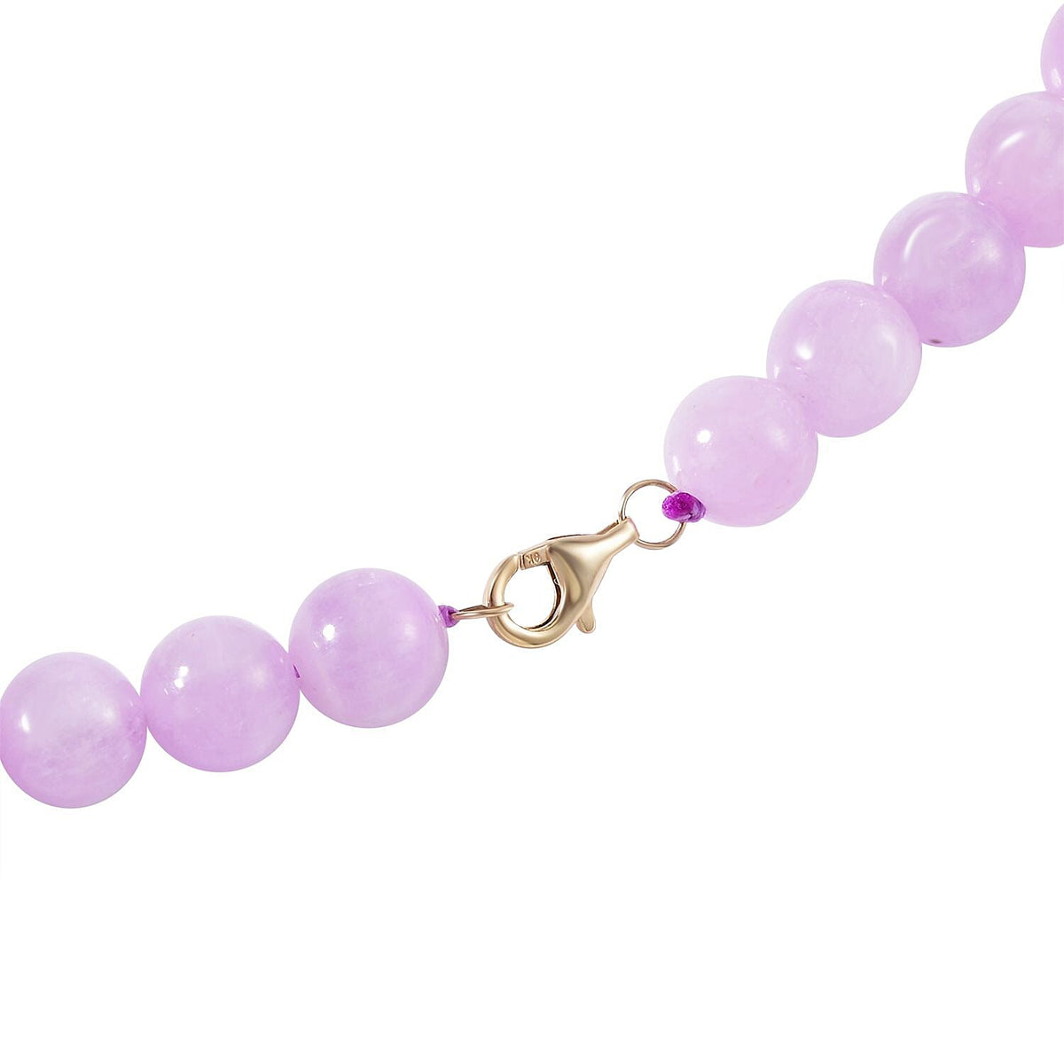 9K Yellow Gold AAA Kunzite Beads Necklace (Size - 20) 434.25 Ct. 7556821 3
