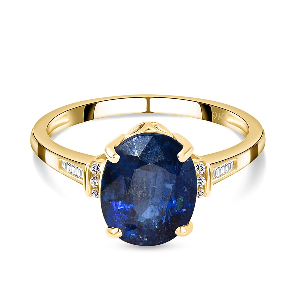 9K Yellow Gold Kyanite Ring with Diamond 3.40 Ct. 8847139 0