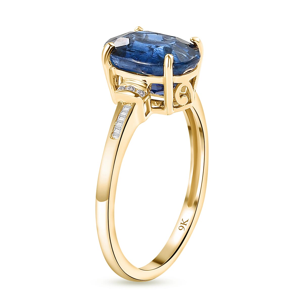 9K Yellow Gold Kyanite Ring with Diamond 3.40 Ct. 8847139 4