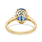 9K Yellow Gold Premium Natural Kashmir Kyanite and Diamond Ring 3.40 Ct.
