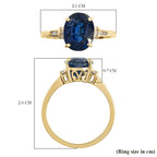 9K Yellow Gold Premium Natural Kashmir Kyanite and Diamond Ring 3.40 Ct.