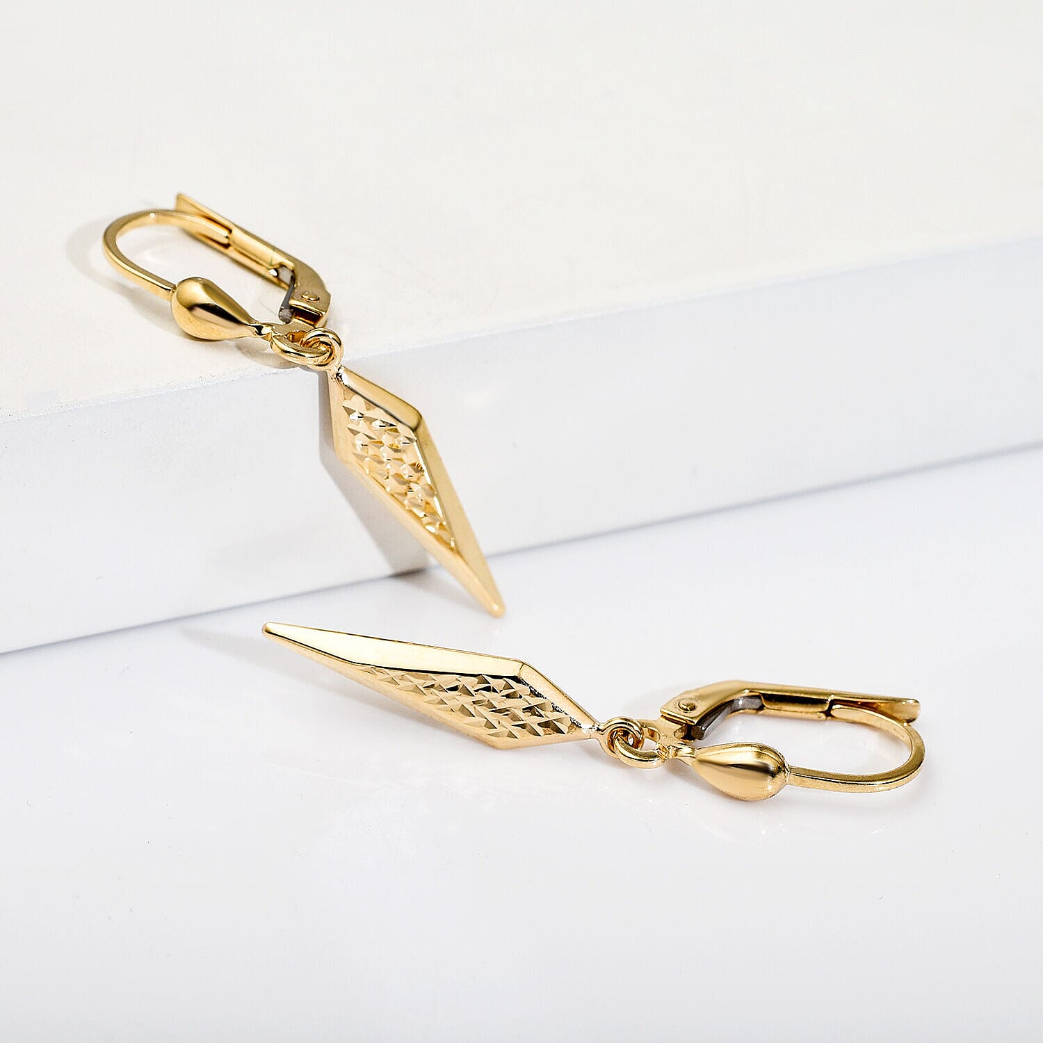 9K Yellow Gold Drop Earrings 7383939 1