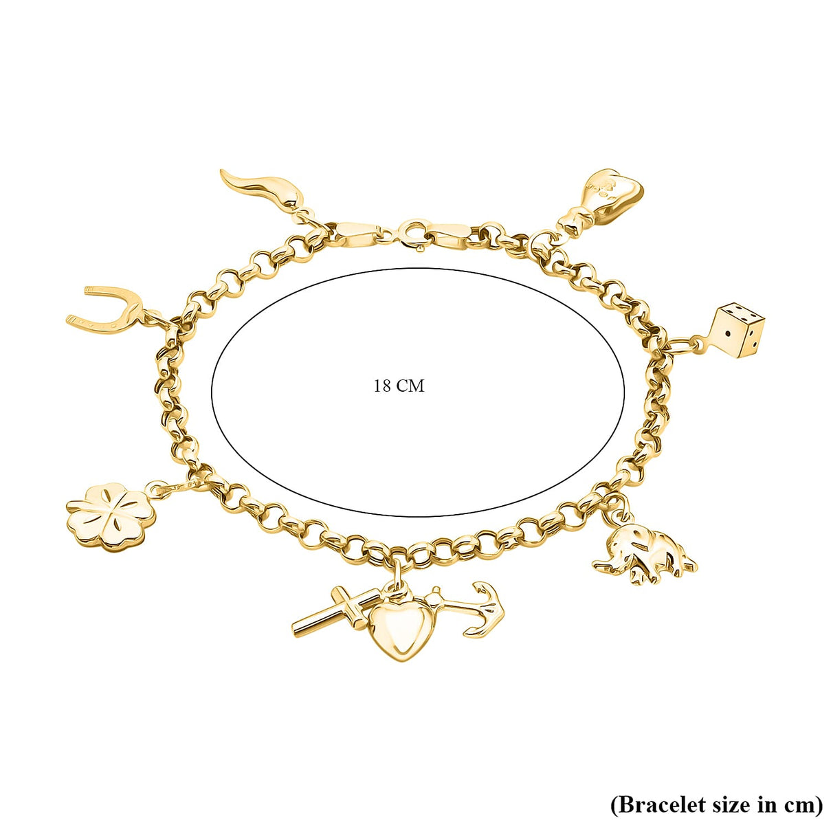 9K Yellow Gold 7 Lucky Charms Bracelet 7 Inch 8894668 3