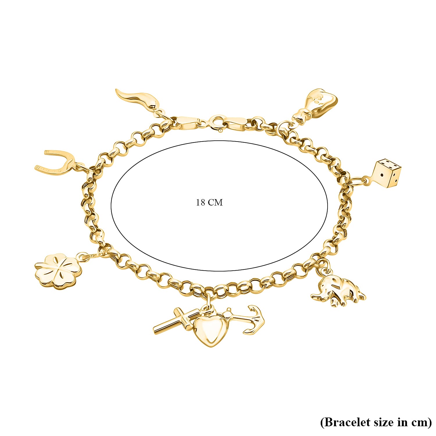 9K Yellow Gold 7 Lucky Charms Bracelet 7 Inch 8894668 3