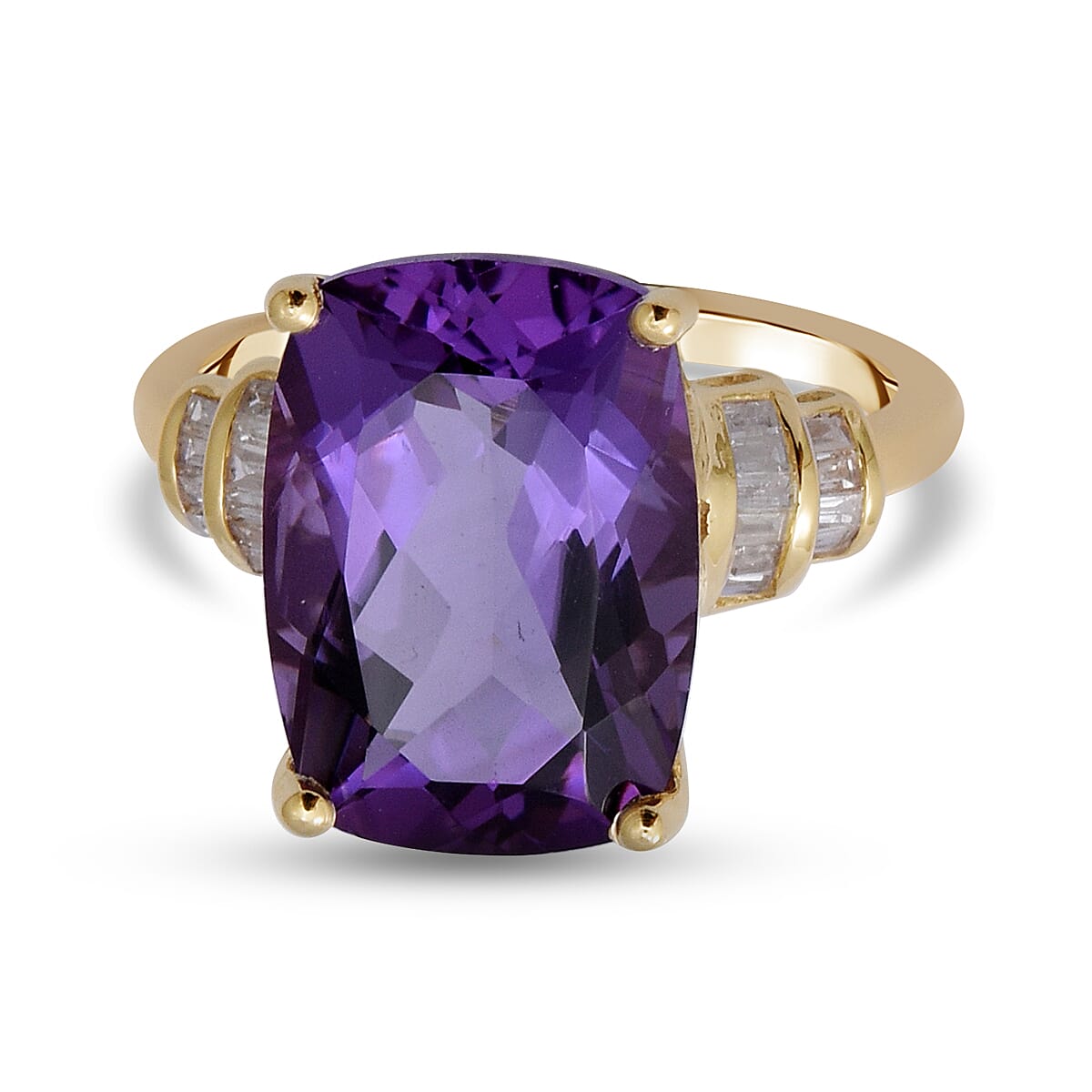 9K Yellow Gold   Lusaka Amethyst ,  Diamond  Ring 6.43 ct,  Gold Wt. 2.3 Gms  6.430  Ct. 6250685 0
