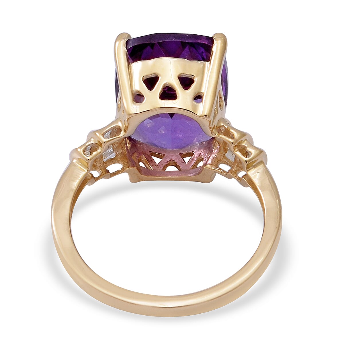 9K Yellow Gold   Lusaka Amethyst ,  Diamond  Ring 6.43 ct,  Gold Wt. 2.3 Gms  6.430  Ct. 6250685 4