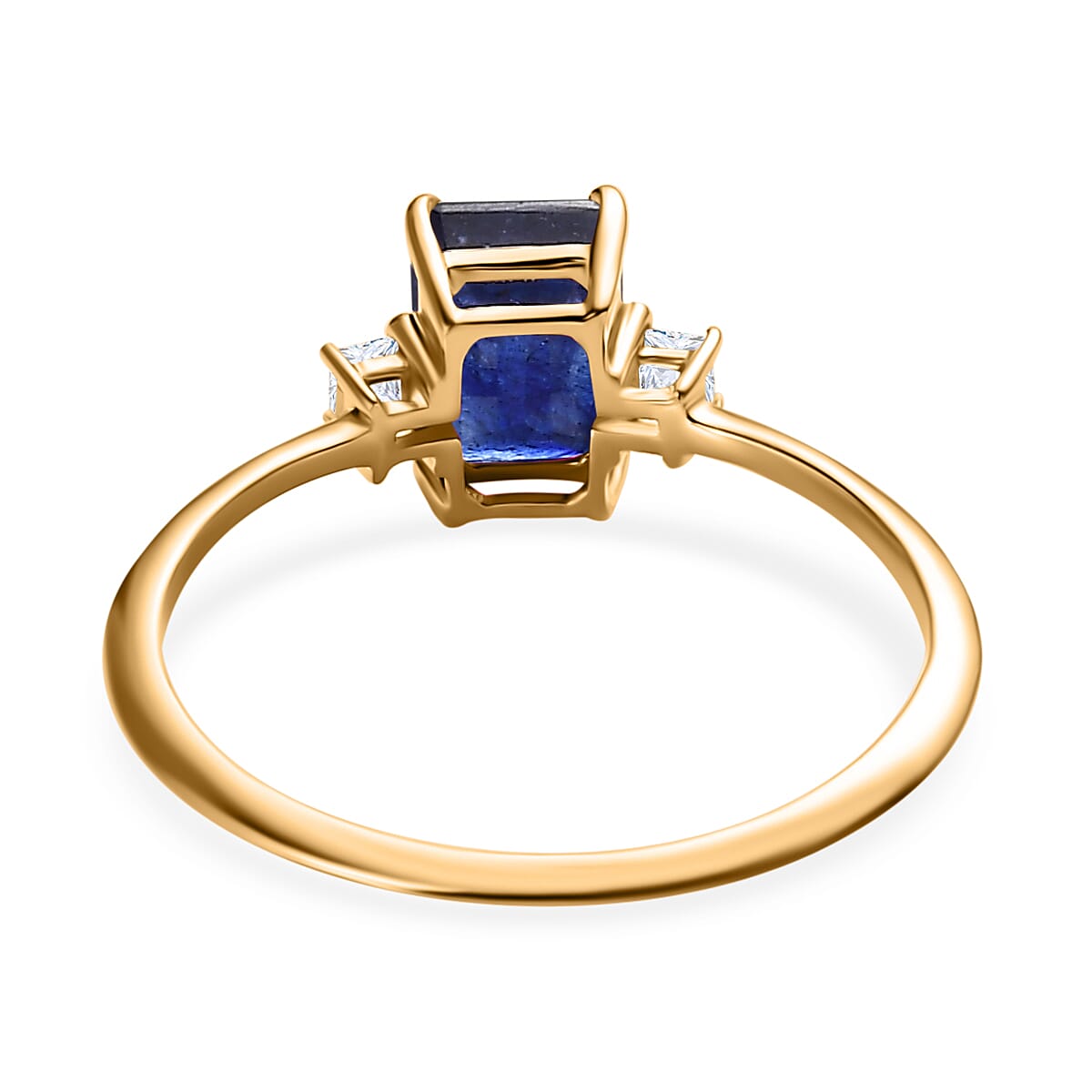 9K Yellow Gold Masoala Sapphire and Moissanite Ring 1.53 Ct 7515251 10
