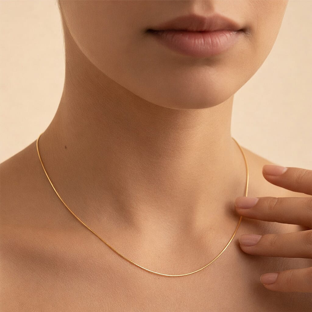 9K Yellow Gold Mini Round Snake Chain 18 Inch 7078102 1