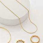 9K Yellow Gold Mini Round Snake Chain 18 Inch