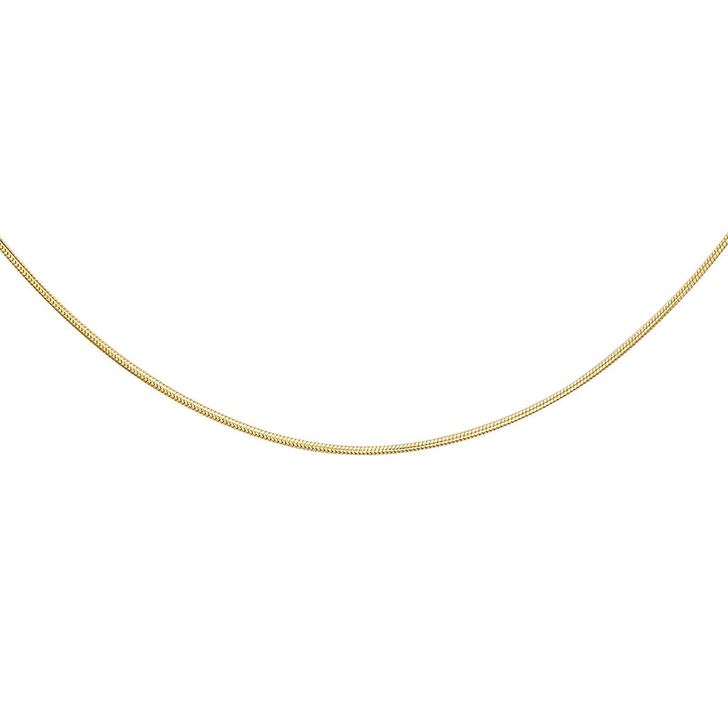 9K Yellow Gold Mini Round Snake Chain 20 Inch