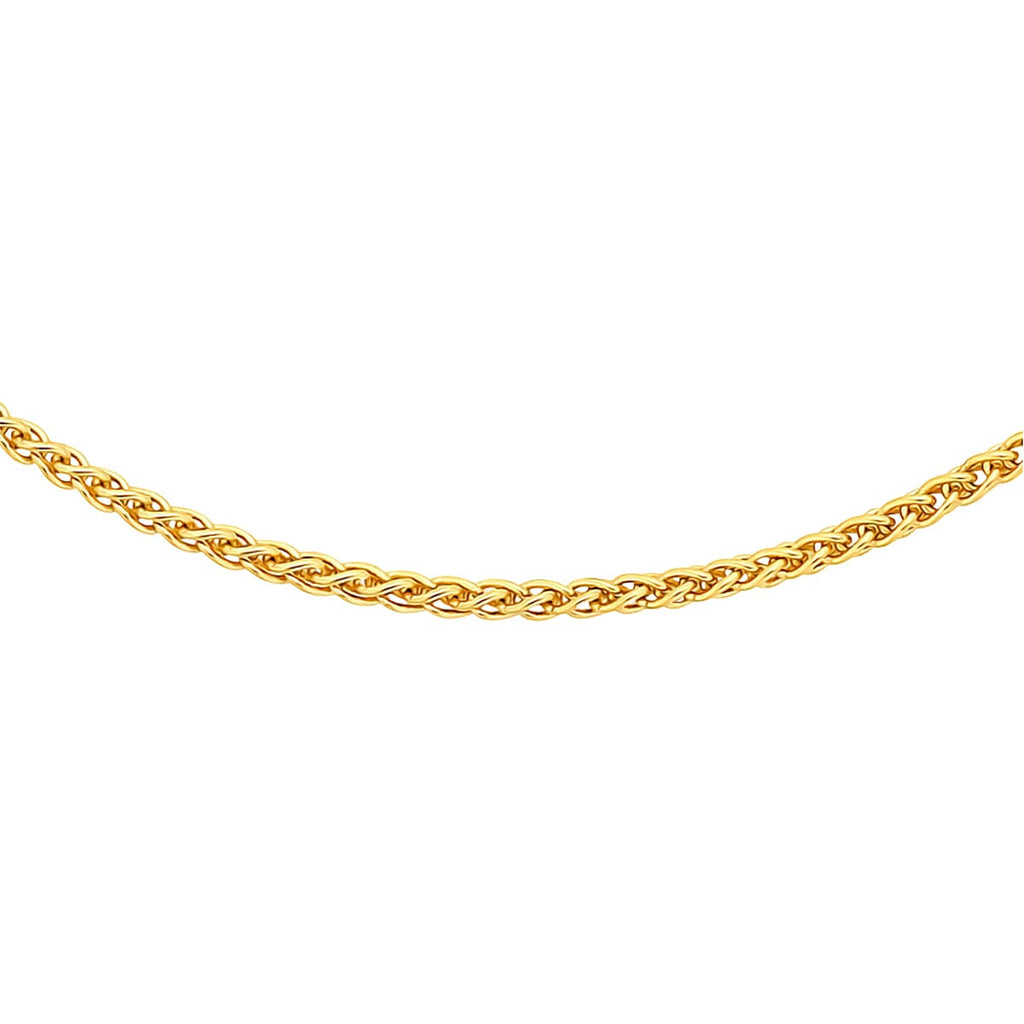 Close Out Deal - 9K Yellow Gold Mini Spiga Chain (Size - 16) with Spring Ring Clasp