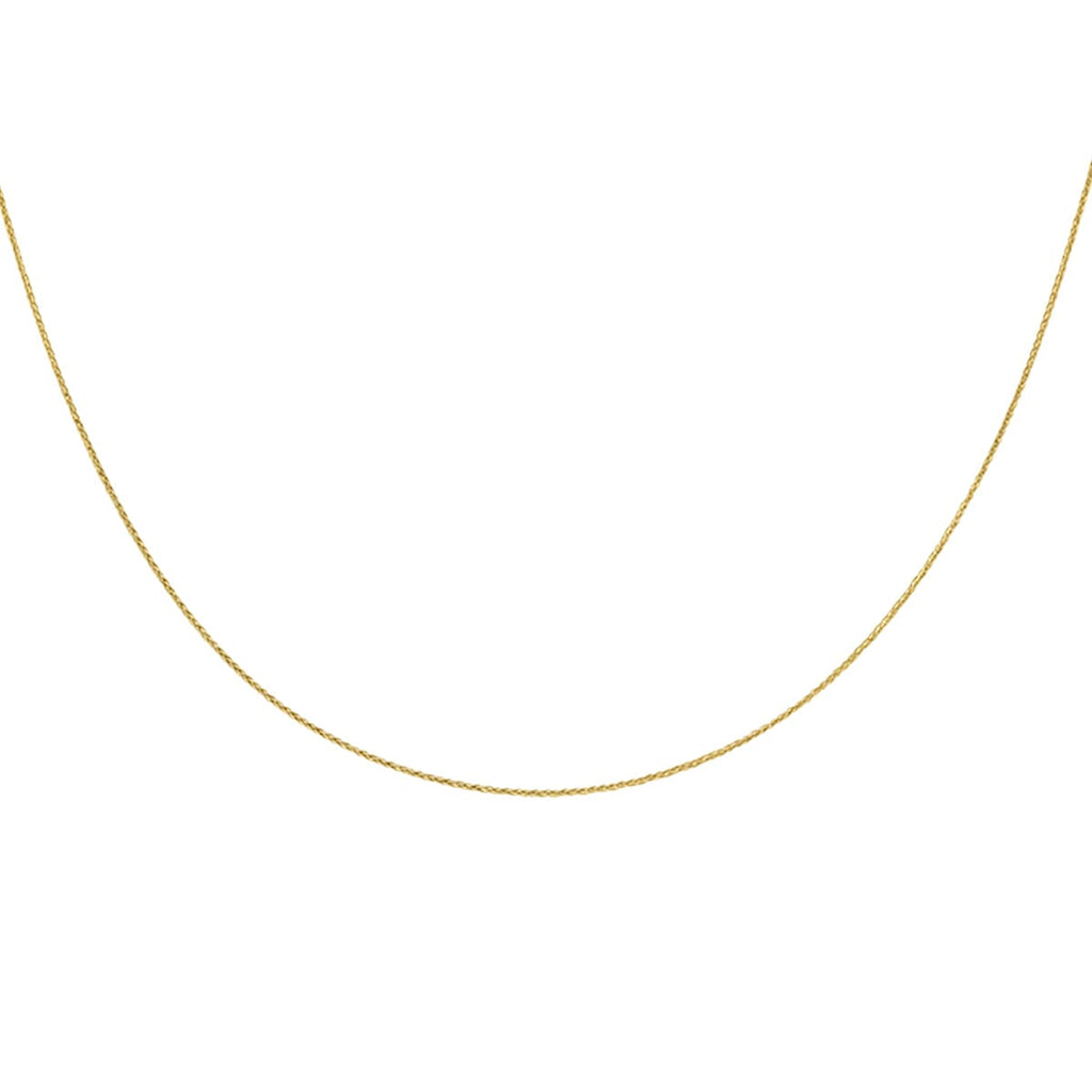 Close Out Deal - 9K Yellow Gold Mini Spiga Chain (Size - 18) with Spring Ring Clasp
