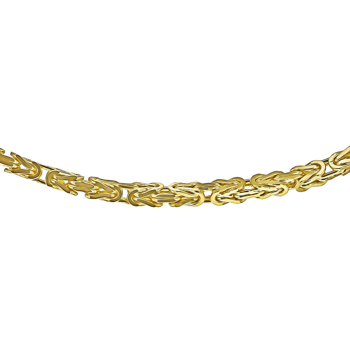 9K Yellow Gold Mini Square Byzantine Chain 18 Inch 7254623 1