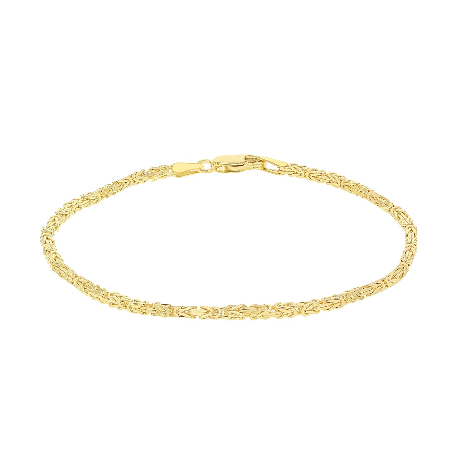 9K Yellow Gold Mini Square Byzantine Chain Bracelet 7.5 Inch 7078136 0