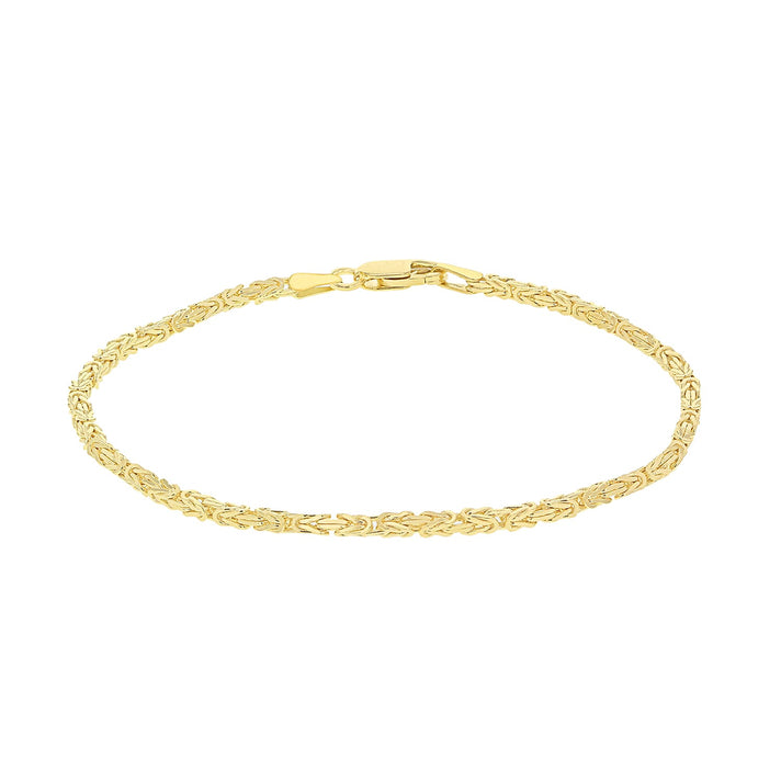 9K Yellow Gold Mini Square Byzantine Chain Bracelet 7.5 Inch 7078136 1