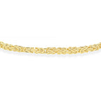 9K Yellow Gold Mini Square Byzantine Chain Bracelet 7.5 Inch