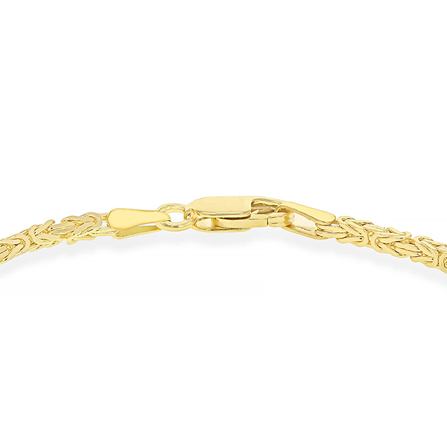 9K Yellow Gold Mini Square Byzantine Chain Bracelet 7.5 Inch 7078136 2