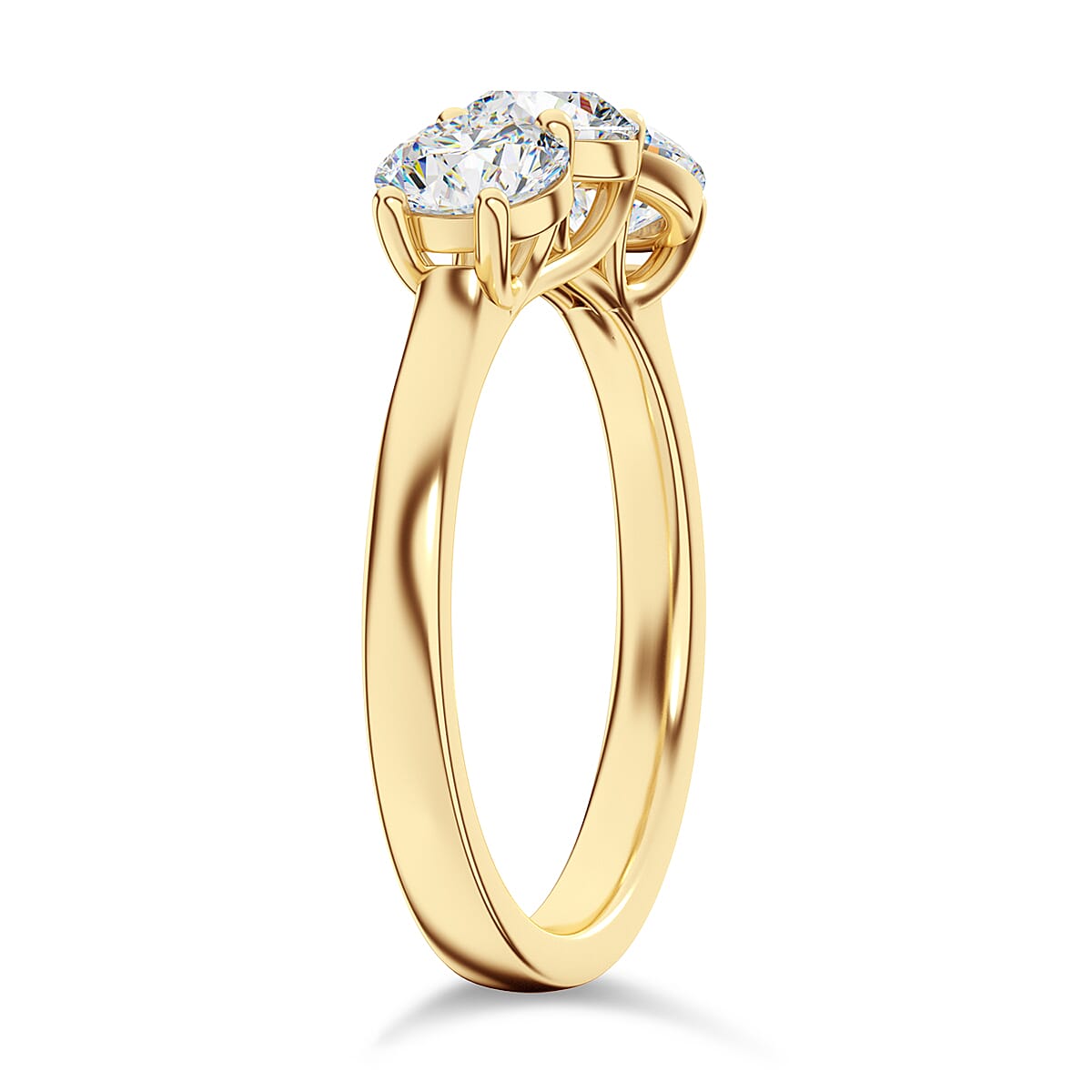 9K Yellow Gold Moissanite 3 Stone Ring 2.52 Ct, Gold Wt. 2.75 Gms. 8104198 4