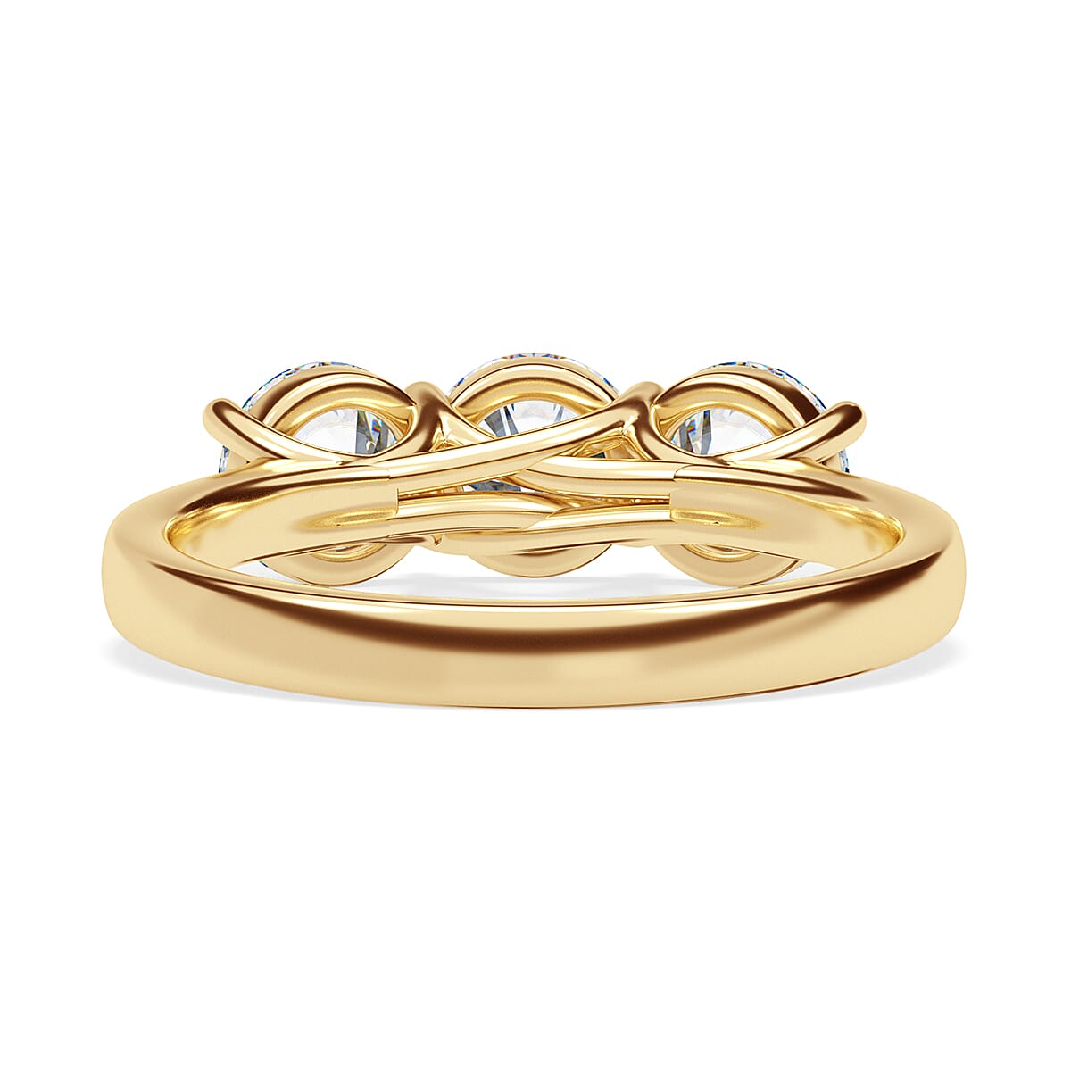 9K Yellow Gold Moissanite 3 Stone Ring 2.52 Ct, Gold Wt. 2.75 Gms. 8104198 5